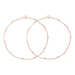 zavya 925 Sterling Silver Anklet Pair | Rose Gold Plated Adorned Women Chain Anklet | With Certificate of Authenticity and 925 Hallmark image 1