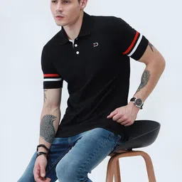 fanideaz faindeaz Men's Lyned Collection Solid Striped Cotton Polo Tshirt Half Sleeve Men Tshirts image 2