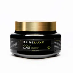 Pureluxe Gold Mask with 24K Gold & Argan Oil for Ultra Shine Hydration | Paraben & Sulphate Free | Suitable for All Hair Types | 250ml image 1
