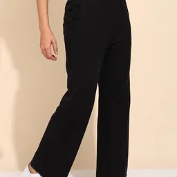 alan jones clothing Women's Solid Stretch Waffle Straight Pants image 3