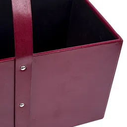 thylable Premium Vegan leather Magazine Holder /Storage Box For Office, Personal Use - Brown image 2