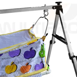 a to z hub Stainless Steel Baby Boy'S And Girl'S Portable Folding Swing, Cradle, Ghodiyu, 17.8 Centimeters, Multicolour image 4