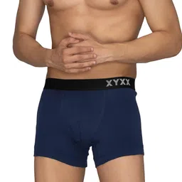 xyxx Men's Pace 100% Super Combed Cotton Solid Antimicrobial Trunks with No Marks Casual Style Waistband (Pack of 4) image 2