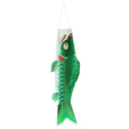 ELBME® Japanese Carp Windsock Decorative for Sushi Bar Restaurant Izakaya Room Green | Garden D?©cor | s | s | 1Japanese Carp Windsock Streamer image 1