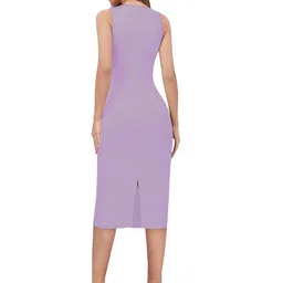 keri perry Women's Purple Lycra Solid Bodycon Western Dress | Dress for Women | A line Dress | Winter Dress | Western Dress | Latest Women Dress | Trendy Dress | Midi Dress image 4