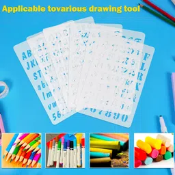 SOOKOO 6 PCS Drawing Painting Stencils Scale Template sets, Alphabet Letter Drawing Painting Stencils Scale Template for Scrapbooking, Card and Craft Projects image 3