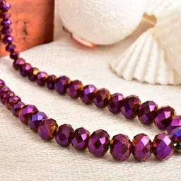 pearlz gallery Glass Beaded Necklace for Women and Girls - Faceted Rondelle Beads, 18+2 Inch Adjustable Ball Chain with Lobster Claw Clasp, Affordable Handmade Jewellery. image 5