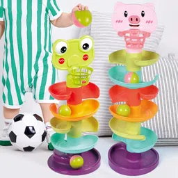 atorse ATORSE® Drop Go Balls Ramp Toy Frog Ball Run Ramp for Girls Boys Toys Gifts Children 5 Layer image 4