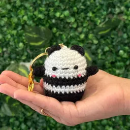 SOE Mini Panda Keychain: Crochet Keychain/Bag charm image 2