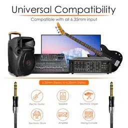 Softline Pro SPSS 500 6.3mm Stereo Jack to 6.3mm Stereo Jack 5 Meter Cable (Gold Plated) image 5