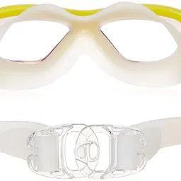 i-swim MENS COSTUME IS-007 WHITE/GREY SIZE XL WITH GOGGLES SILICONE IS-SG LARGE WITH BOX YELLOW image 3