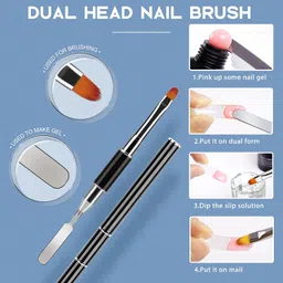 anezus ROBIFEL Slip Solution 2 Poly Gel Nail Extension Gel Slip Solution(100ml) Anti-stick Gel Solution Liquid With Brush Nail Tips Clips Crystal Cup for Poly Nail Gel Nail Art Kit Easy DIY image 4