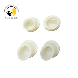 GM CRADLES Silicon Round Rubber Pad | Silicon Baby Cradle Vacuum | Set of 4(White) (White) image 5