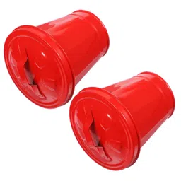 Zerodeko 4 Pcs Tin Bucket with Lid Office Decor Car Bin Convenient Waste Container Vintage Utility Pail Car Trashcan Decor for Car Desktop Waste Bin Galvanized Iron Old Fashioned Pen Holder image 3