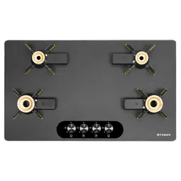 Faber Liftable Burners Hob - 90cm Black Glass| Auto Ignition| FFD| Cast Iron Pan Support| Premium Knobs| 2Yr Comprehensive Warranty, 5Yr on Glass, Burners & Valves| Hob Magiclift HT904 BR CI AI image 2