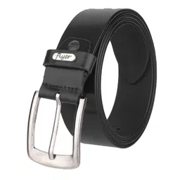 flyer Men's Leather Belt (Formal/Casual) (Colour -Black) Buckle Adjustable Size Genuine Original Leather (BL3357) image 2
