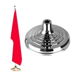 Floor Stand Base for Indoor Flagpoles Indoor Flag Pole Holder for Home Room Silver image 2