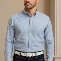 fantastix White Leather Belt for Men 40mm - Adjustable Casual Formal Belt with Stainless Steel Buckle image 2