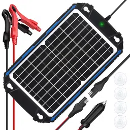 SUNER POWER Waterproof 12W 12V Solar Battery Charger & Maintainer Pro, Built-in UltraSmart MPPT Charge Controller, 12 Volt Solar Panel Trickle Charging Kits for Car Automotive Boat Marine RV Trailer image 1