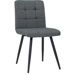 Amazon Brand - Umi Modern Fabric Upholstered, Bedroom, Dining Chair with Strong Black Metal Powder Coated Legs Chair in Grey image 1