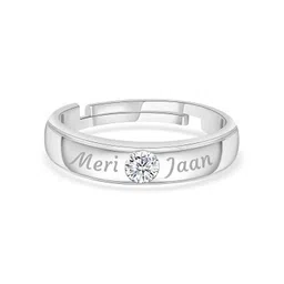 ornate jewels Personalised Customised 925 Sterling Silver Engraved Outside Massage Name Band Finger Adjustable Ring for Men and Boys |With Certificate of Authenticity and 925 Stamp image 1