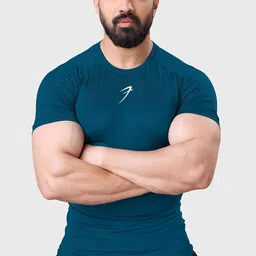 fuaark Men's Half Sleeve Compression T-Shirt - Athletic Base Layer for Fitness image 3
