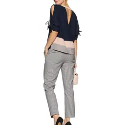 vero moda Women's Striped Regular fit Top (10196676-1969449001_Navy Blazer XS) image 5