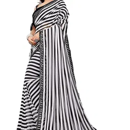 flip the style Women's Georgette Saree With Blouse Piece image 3