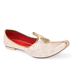 royal khwaab Men's Wedding Juttis/Punjabi Jutti & Sherwani Juti, Pure Traditional & Stylish Ethnic Mojaris/Wedding Shoes 100% Comfortable & Handcrafted (RK-B15) image 2