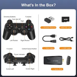 IC Plus Video Game for Tv 2.4G Wireless Controller Gamepad Set Plug and Play Console for 3D Games, +20000 Preloaded Games, Dual Controllers, HDMI Output Ultimate 90s Retro Game image 3