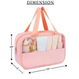 gowloz Travel Toiletry Bag Set, Large-Capacity Waterproof Cosmetic Wash Bag, Beauty Case for Skincare, Double Zipper PVC Makeup Pouch, Bath Organizer Bag for Travel, Pack of 3 (Pink) image 2