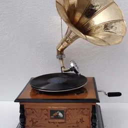 generic TAHA ART Gramophone Player Original Working Vintage Replica - Wood & Brass - 78-RPM - Decorative Showpiece - Includes Demo Disc & Needles image 2