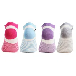 bonjour Women's Cotton Ankle Length Fashion Socks - Pack Of 4 image 3