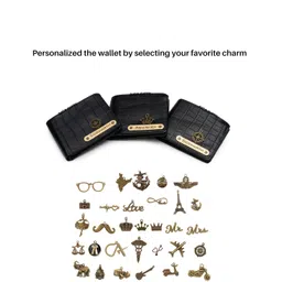aica Personalized Name & Charm Self – Textured Leather Mens Wallet (Black) | Birthday Wedding Anniversary Engagement Gifts for Men image 3