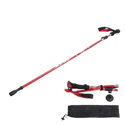 topyond Outdoor Hiking Poles, Telescopic Collapsible Aluminium Alloy Walking Stick, Trekking Poles for Hiking Collapsible, Multifunctional Unisex Hiking Equipment, with Mud Rest and Storage Bag(Bright red) image 1