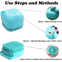 generic Body Scrubber with Soap Dispenser for Shower, Exfoliating Brushes, Soft Body Exfoliator, Bath Loofah for Babies, Kids, Women, Men and Pets(Multicolor 2 pcs) image 3