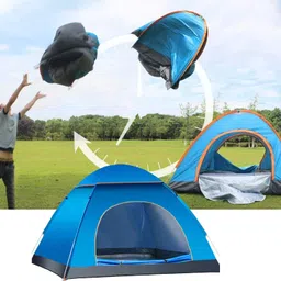 nikrim Nikrim™4 Person Tent for Picnic,Hiking,Camping Portable Waterproof Outdoor Tent House with Cover Bag (Multicolor) image 2