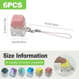 CeroDimo 6 Pack Keyboard Keychain, Keycap Keychain, Stress Relief, Mechanical Switch Clicker Fidget for Office, Home, School, Adults image 2