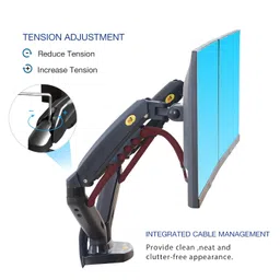 TECVITY North Bayou NB F160 17" to 30" Gas-Strut Dual Monitor Desk Mount Arm 17" - 30" up to 9 Kg per Arm image 5