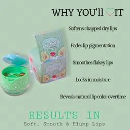 bajajbeautyshop Hydrating Lip Mask For Lip Care And Moisturizing Lips, Plump Lip Balm With Avocado That Heals & Hydrates Chapped Lips For Women & Men,1 Count, Green image 5