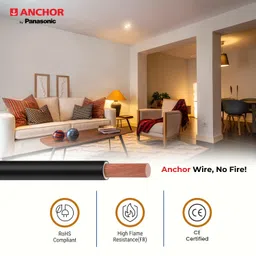 Anchor by Panasonic 6 mm COPAPro FR Electrical Wire, 90 Meter Fire Resistant Single Core PVC insulated Pure Copper Wire, Anti Rodent Anti Termite Flexible Wire for Connections (YELLOW, 96142YW) image 3