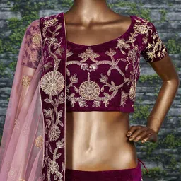 zeel clothing Women's Silk Semi-Stitched Lehenga Choli image 5