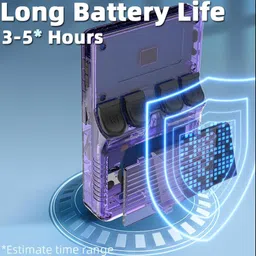 playtastic R36s Retro Handheld Game Console with 64G 3.5 Inch IPS Screen Built-in 20000+ Classic Games Open Source Linux System Portable Pocket Video Player with 3200mah Battery (Transparent Blue) image 5