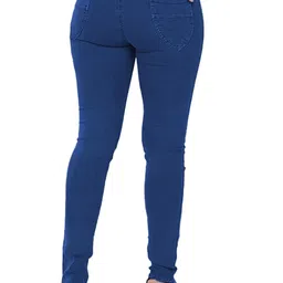 trusha dresses Women's Ankle-Length Stretchable Jeans with Elastic Waistband and Two Back Pockets | Comfortable Slim Fit Denim image 2