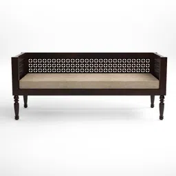 Zivanto Wooden 3 Seater Sofa Set & Sofa Cum Couch for Living Room & Drawing Room, Capacity: Three Seater, Material: Solid Sheesham Wood, Cushion Color: Beige, Finish: Walnut image 3