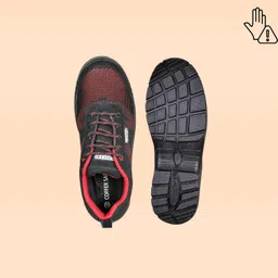 coffer safety Men's Black Red Steel Toe Safety Shoe image 3