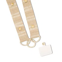 house of faye Sling Universal Phone Lanyard for Mobile Cases | Hand-Crafted | Secure & Stylish | Cross Body Strap (Beige) image 4