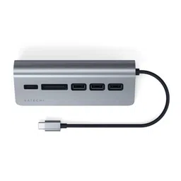 Satechi USB-C Combo Hub for Desktop - USB-A 3.0 Data Ports & Micro/SD Card Readers - for M2/ M1 MacBook Pro/Air, M2/ M1 iPad Pro/Air, M2 Mac Mini, iMac M1 (Space Gray) image 3