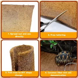 Hamiledyi 35.4×15.7" Reptile Carpet Coconut Fiber Substrate Lizard Cage Mat Coco Fiber Liner Snake Bedding Natual Coconut Fiber Carpet for Bearded Dragon Turtles Iguana Tortoises image 5