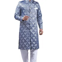amzira Mens Ethnic Wear Blue Wedding Dresss Set image 1